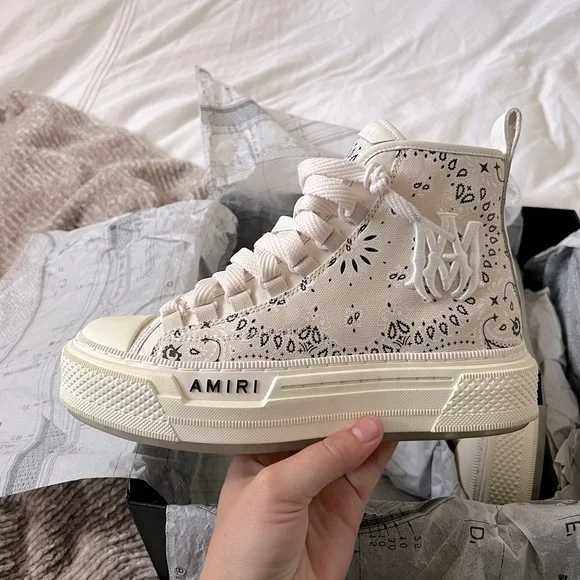 AMIRI | Shoes | Womens Amiri Beige Court Hi Top Sneakers